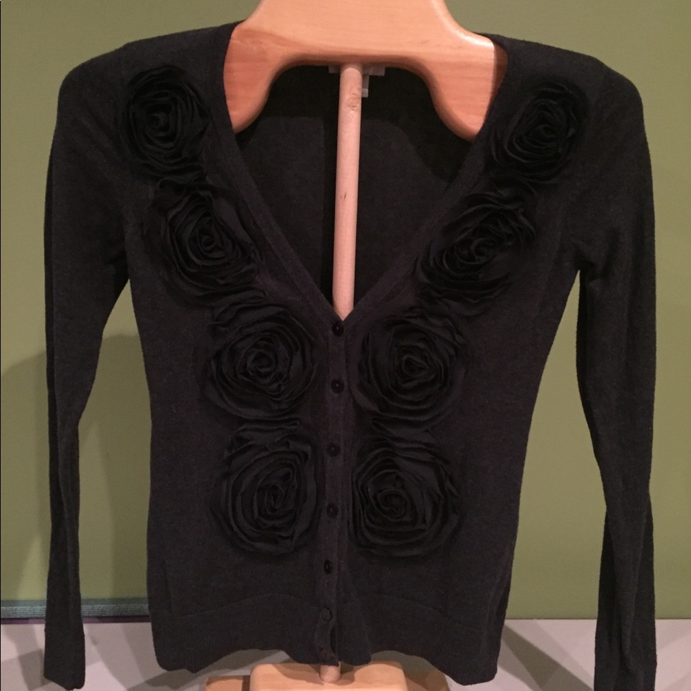 Ann Taylor grey sweater embellished